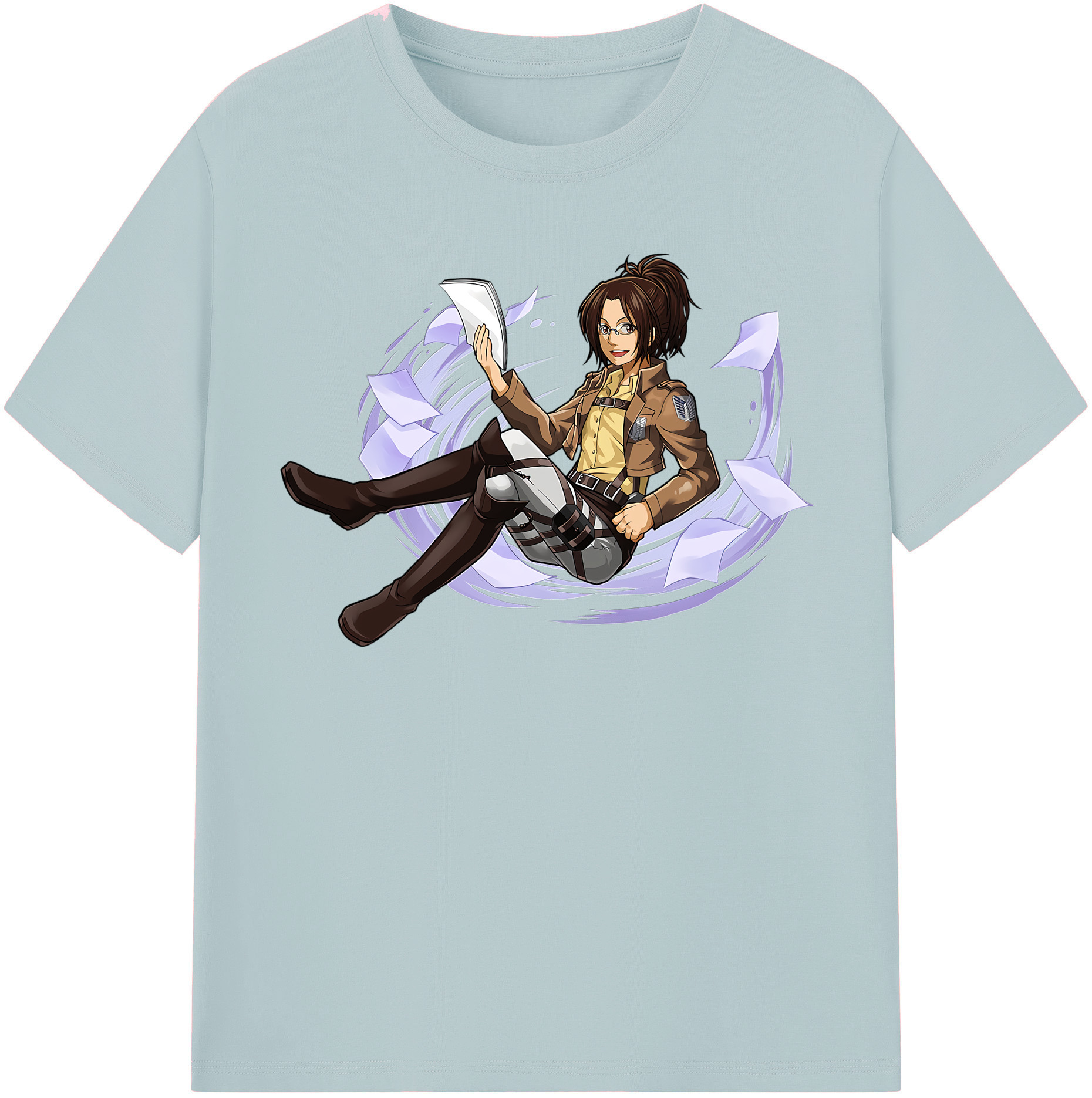 （画像用） 進撃の巨人 ハンジ·ゾエ Attack on Titan Hanji Zoe 綿100％半袖Tシャツ（フロントプリント）